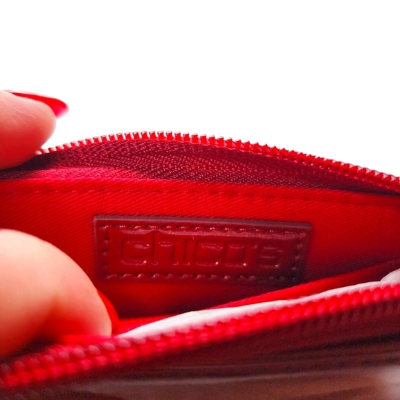 *NWT Chico's 6x4x1" Zip Wallet Patent Leather Red - Picture 3 of 6